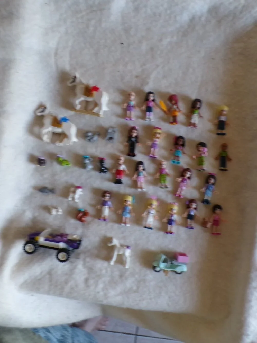 Lego Friends lot minifigs horses ATV scooter animals